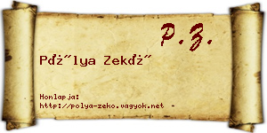 Pólya Zekő névjegykártya
